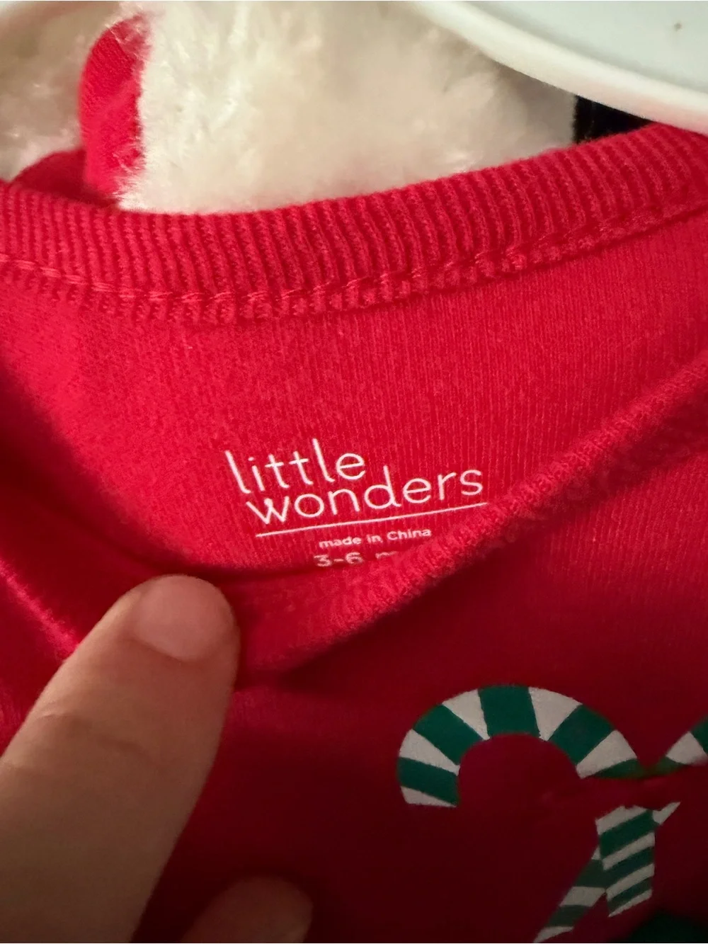 Little wonders Baby girls Christmas outfit one piece candy cane size 3-6 Month